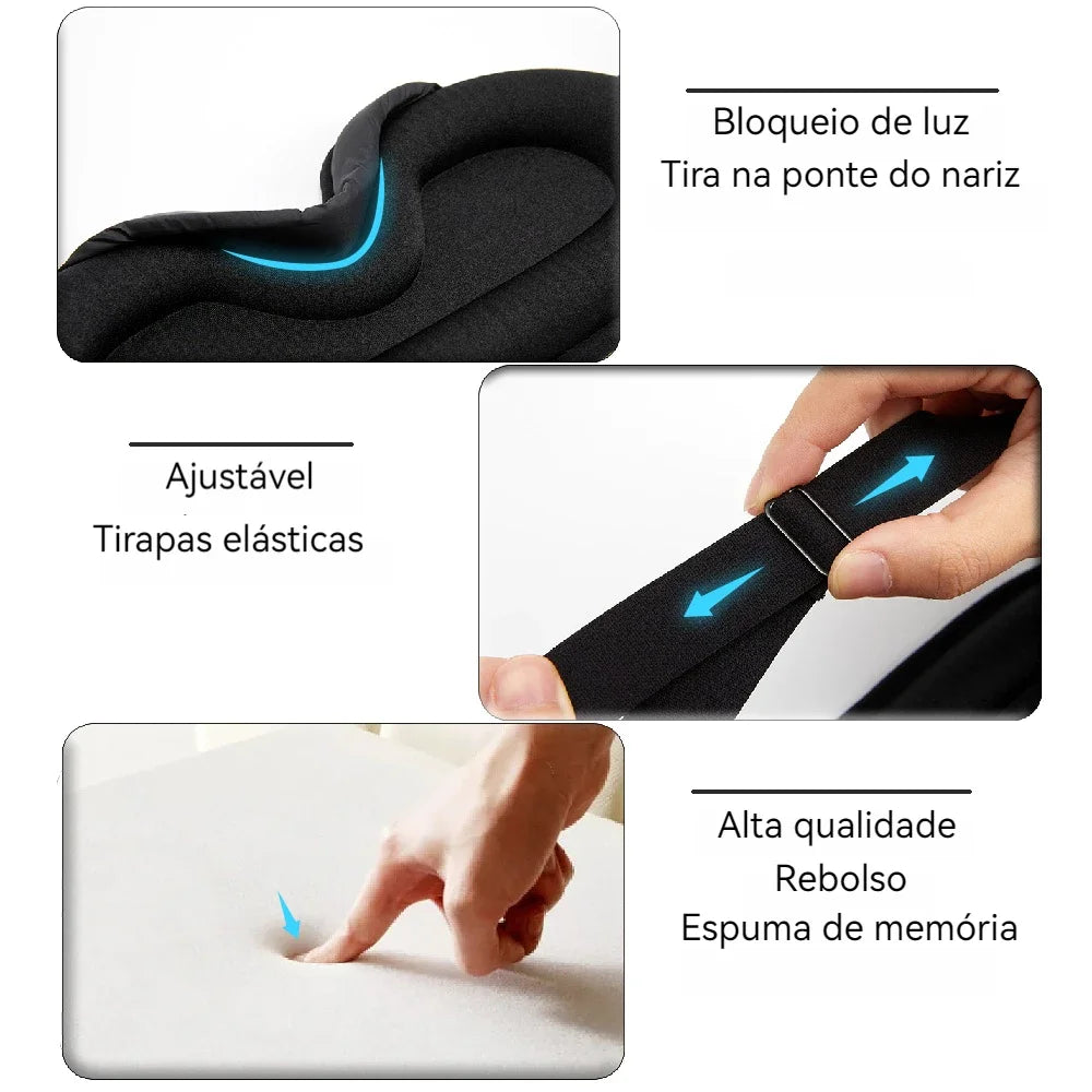 3D Máscara Espuma Confortavel de Dormir 100% Sombra Blackout Zero Pressão Eye Venda Tampa do Olho Noturno