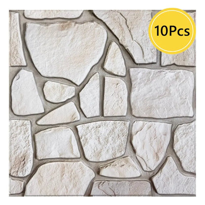 Painéis de parede de pedra falsa 3D, Peel and Stick Tile, Adesivo decorativo de parede, Auto-adesivo, 1 pc, 10pcs