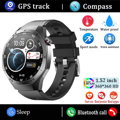 2025new para android e ios relógio inteligente masculino tela amoled gps trajetória de movimento freqüência cardíaca bluetooth chamadas smartwatch à prova dwaterproof água