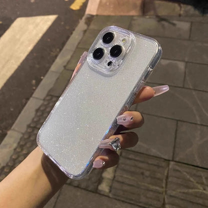 Capa de telefone transparente com glitter macio, para iphone 11 12 13 14 15 16 17 pro max plus air, à prova de choque, silicone transparente