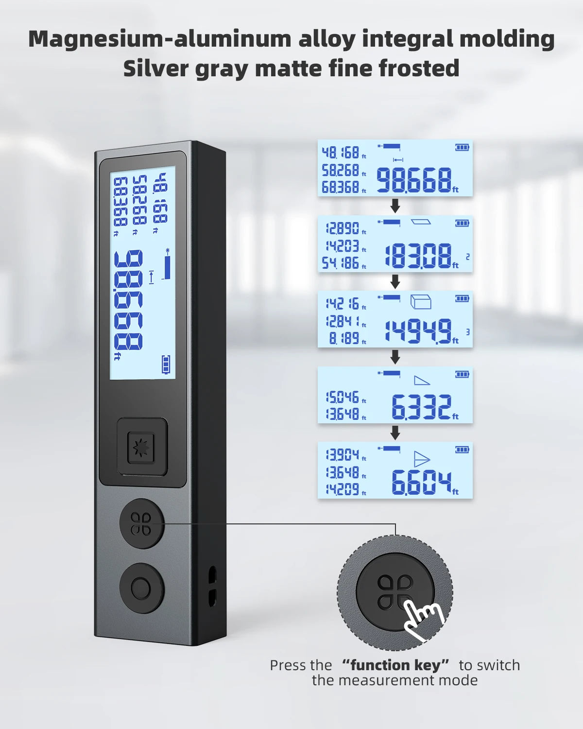Medidor de Distância a Laser MILESEEY M120, 30M 40M, com Textura Metálica e Bluetooth, ideal para Designers e Entusiastas de DIY.