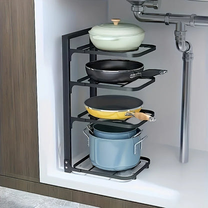 Organizador ajustável da cremalheira do potenciômetro, cremalheira de armazenamento do potenciômetro de aço inoxidável da cozinha, organizador da bandeja do agregado familiar multi-camadas para a cozinha