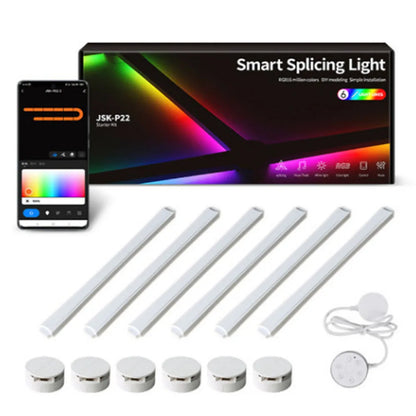 Luz de emenda diy atmosfera luz rgb inteligente luz de parede lâmpada controle voz para sala esports quarto barra decoração luz da noite
