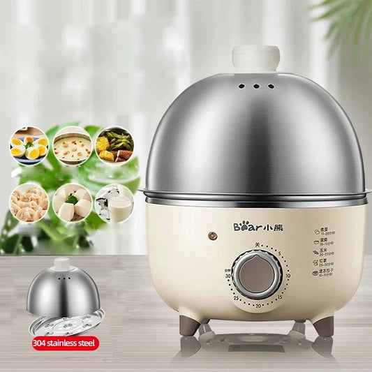Caldeira elétrica para ovos, 360w, máquina de café da manhã, multicooker, vaporizador automático, panelas para ovos, creme de ovo doméstico, fogão a vapor com temporizador