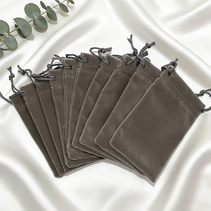 100 unidades de sacos de veludo com cordão para joias, bolsas de camurça macia 5x7cm 7x9cm 9x12cm, pequenas embalagens para presentes, para anéis, brincos e pulseiras