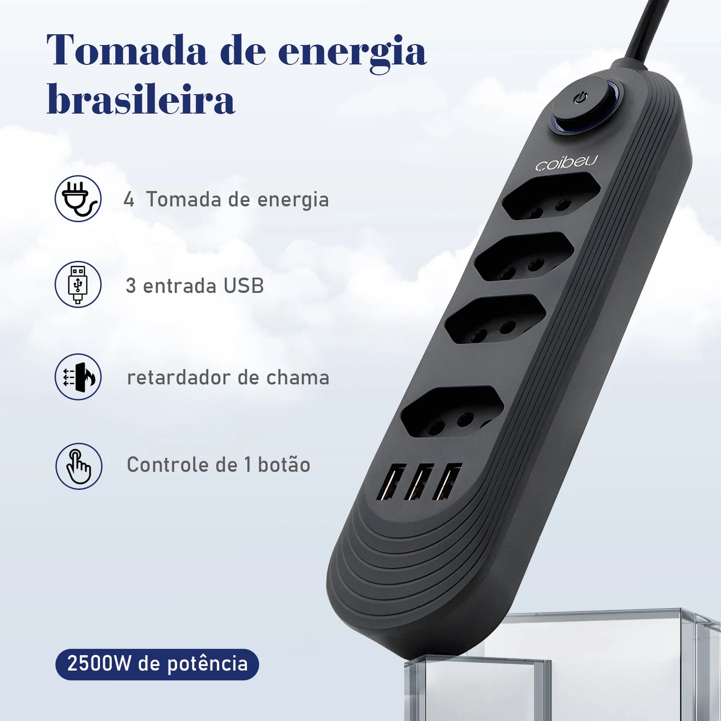 Extensão tomada,Extensão elétrica,Tomada usb,Filtro de linha de tomada,Regua tomadas de energia,Extensao eletrica,110-220V,10A