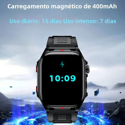 Relógio Inteligente Eletrônico com Chamada BT, Monitor de Frequência Cardíaca, Smartwatch, Rastreador de Fitness, Relógios Esportivos à Prova d'Água para Homens e Mulheres Android 2026