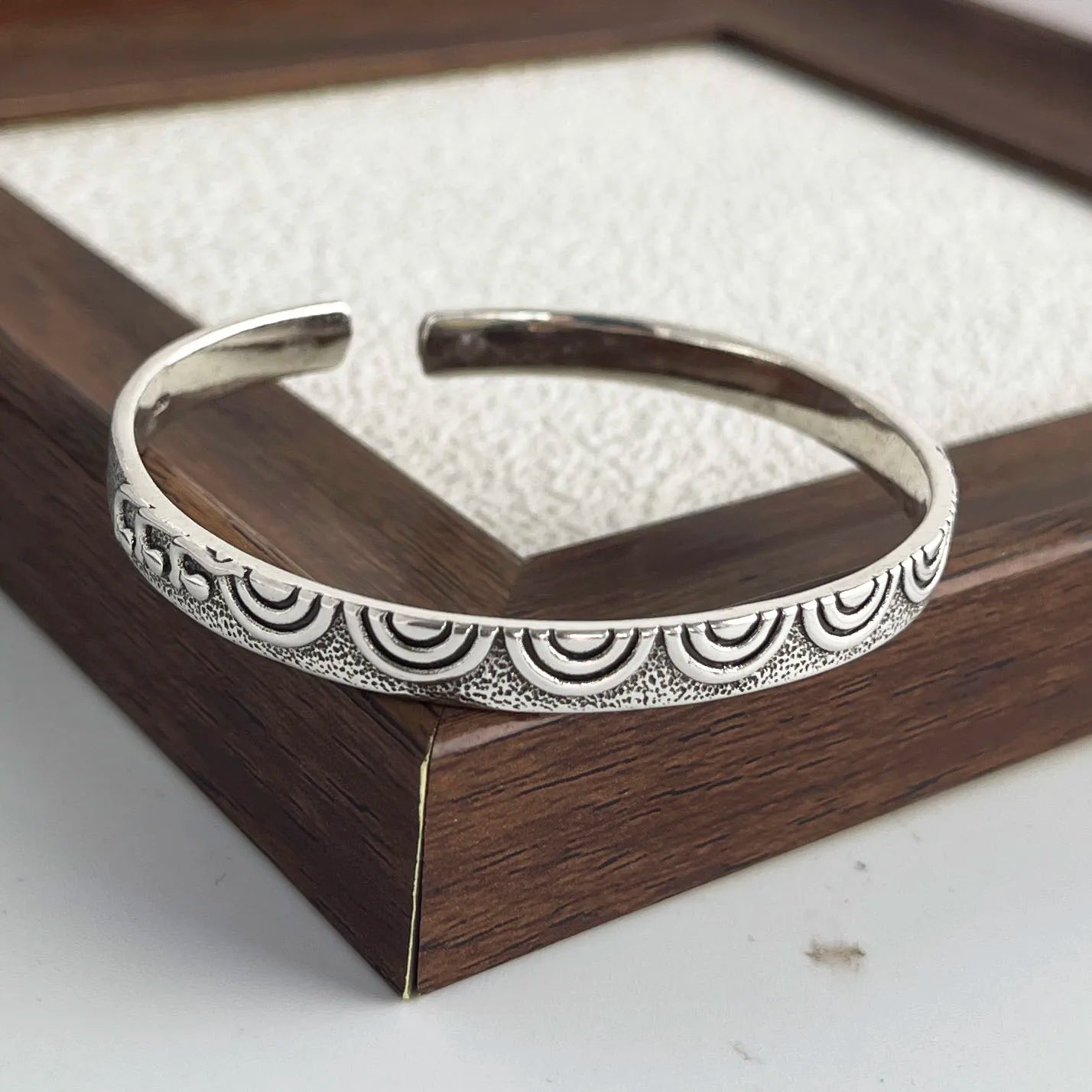 100% sólido 925 prata esterlina retro pulseira para mulheres homens vintage artesanal flor patern pulseira presente de aniversário