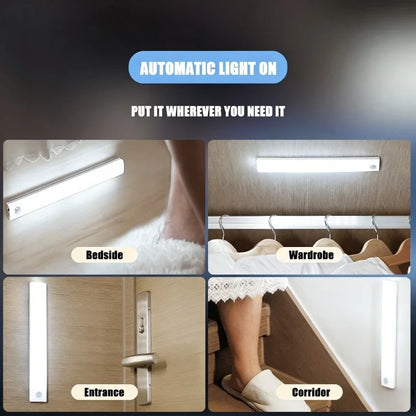 50/30/20cm Luz LED Sensor Inteligente Guarda Roupa Quarto Sem Fio Portátil Recarregável USB