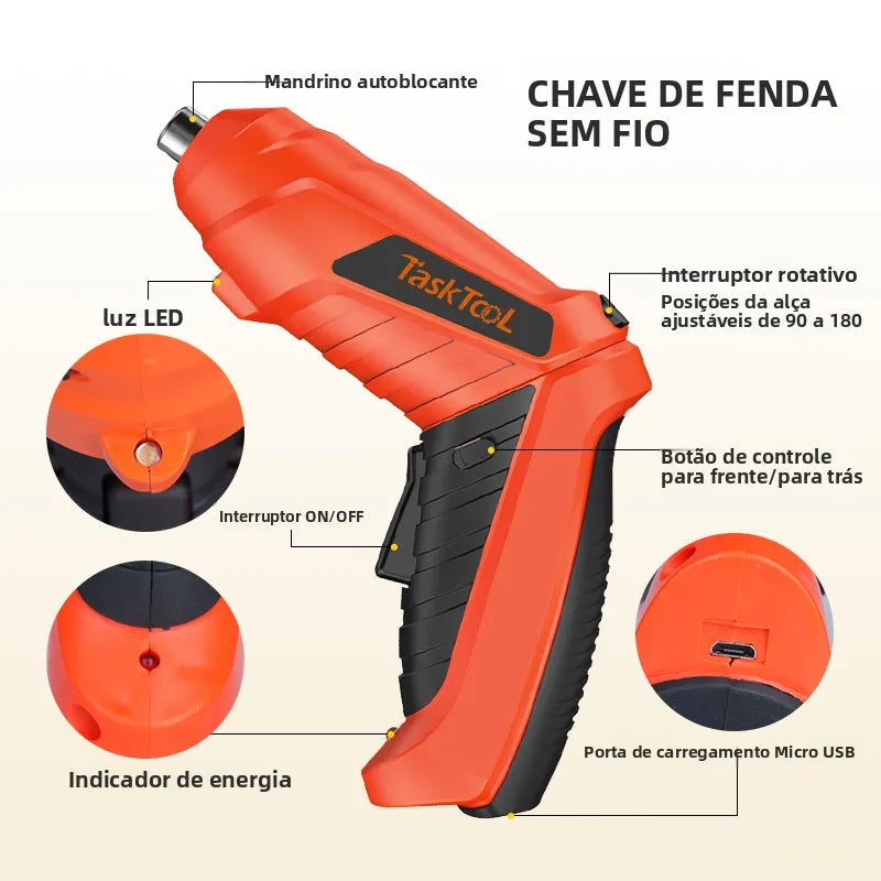 Chave de fenda elétrica dobrável, 47 peças, 4.2v,kit de ferramentas de broca elétrica doméstica para reparo de manutenção novo