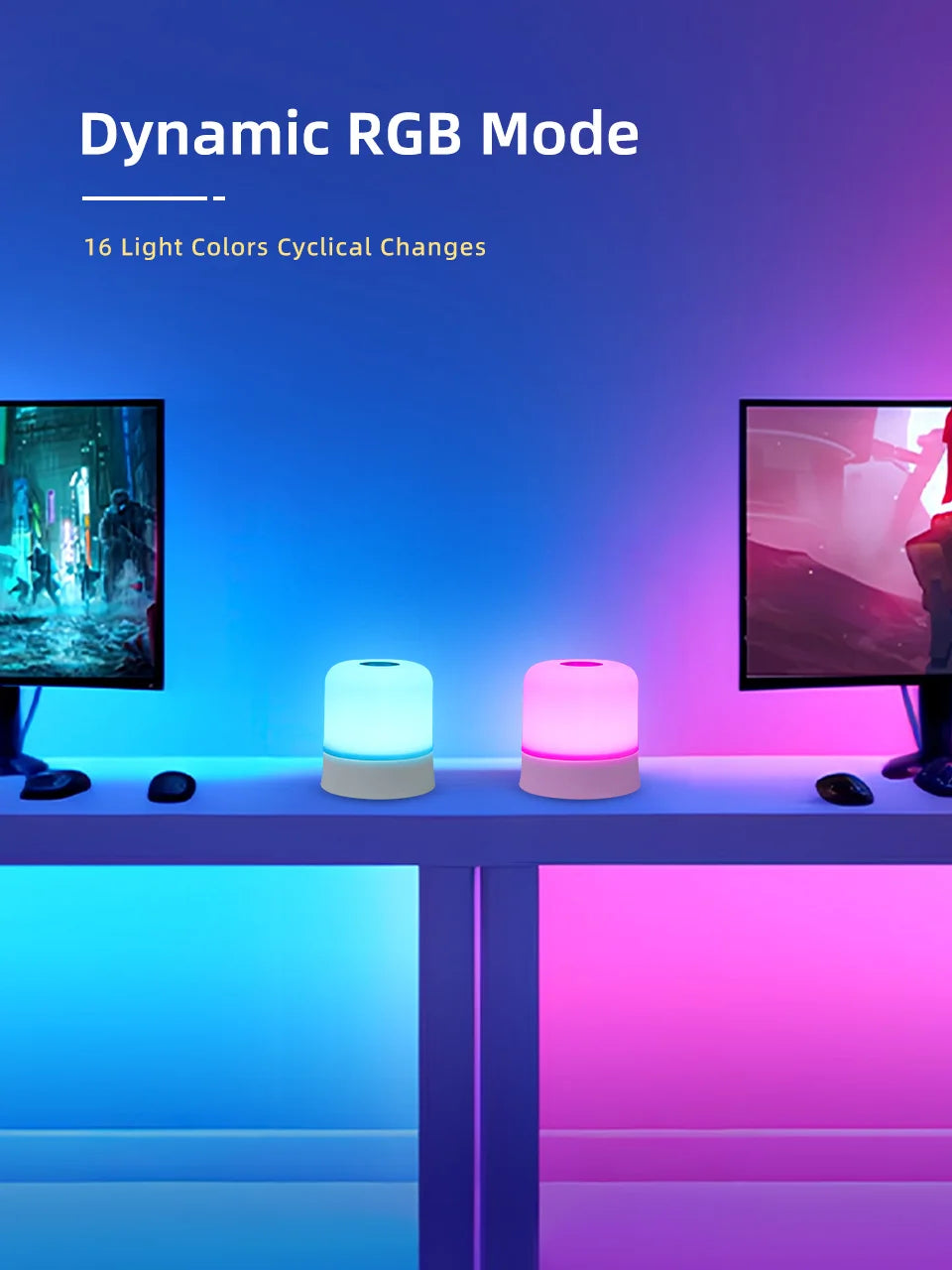 Ggbingo toque luz da noite recarregável controle remoto luz da noite rgb regulável candeeiro de mesa luz ambiente para o quarto sala estar