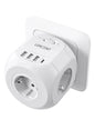 LENCENT Extensor de Tomada de Parede com 3 Tomadas AC 3 Portas USB E 1 Tipo C 7-em 1 EU Plug Charger On/Off Switch para Casa