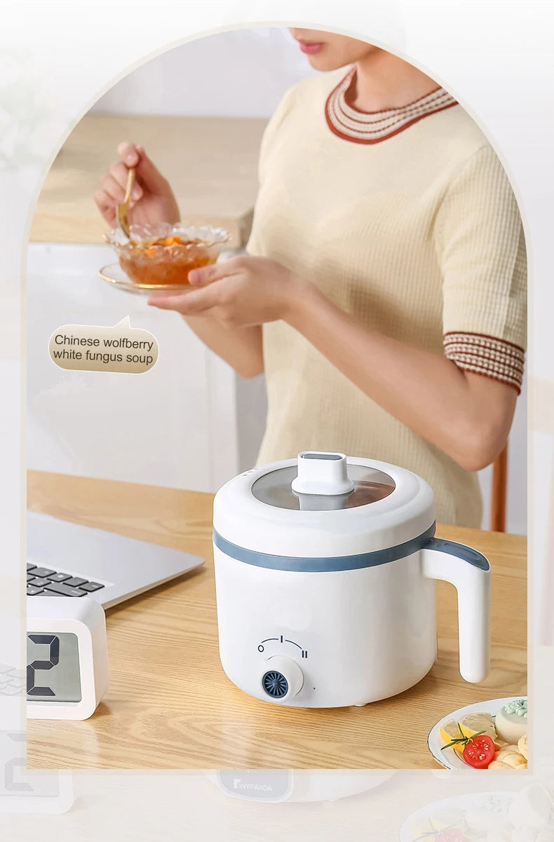 Panela elétrica de arroz 1,7l, camada dupla única, 220v, multifogão, antiaderente, mecânica inteligente, multicooker, panela de arroz no vapor para casa