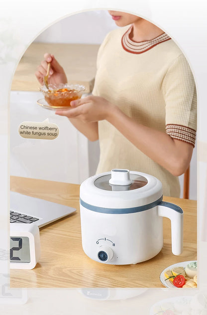 Panela elétrica de arroz 1,7l, camada dupla única, 220v, multifogão, antiaderente, mecânica inteligente, multicooker, panela de arroz no vapor para casa