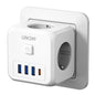 LENCENT Extensor de Tomada de Parede com 3 Tomadas AC 3 Portas USB E 1 Tipo C 7-em 1 EU Plug Charger On/Off Switch para Casa