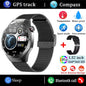 2025new para android e ios relógio inteligente masculino tela amoled gps trajetória de movimento freqüência cardíaca bluetooth chamadas smartwatch à prova dwaterproof água