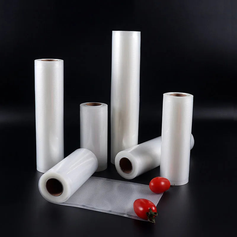 Sacos de embalagem de armazenamento a vácuo de alimentos para aferidor a vácuo carne frutas vegetais sous vide saco de cozinha 12/15/20/25/28cm 500cm/rolo