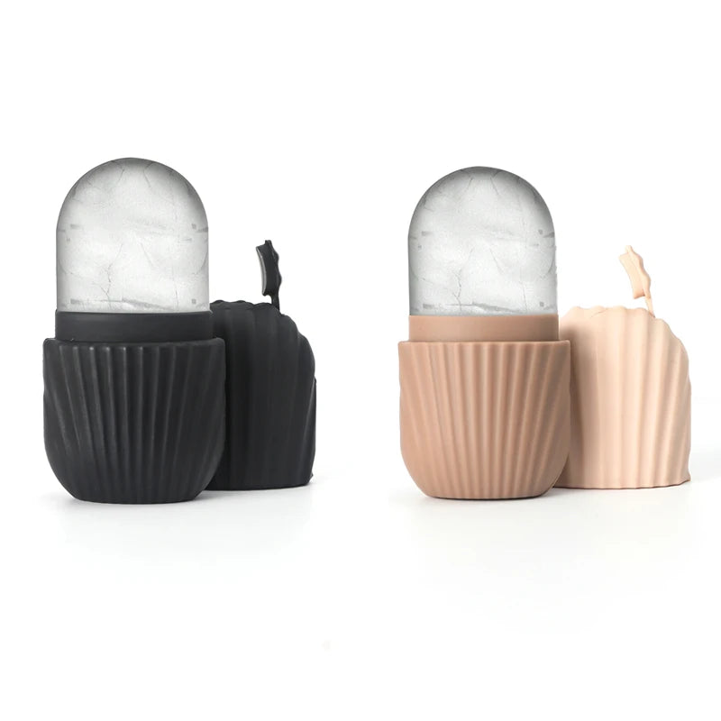 Massageador de rolo de gelo de silicone para rosto, olhos - cuidados naturais da pele, resfriamento e eliminação de bolsas para os olhos, reutilizáveis e calmante