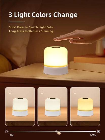 Ggbingo toque luz da noite recarregável controle remoto luz da noite rgb regulável candeeiro de mesa luz ambiente para o quarto sala estar
