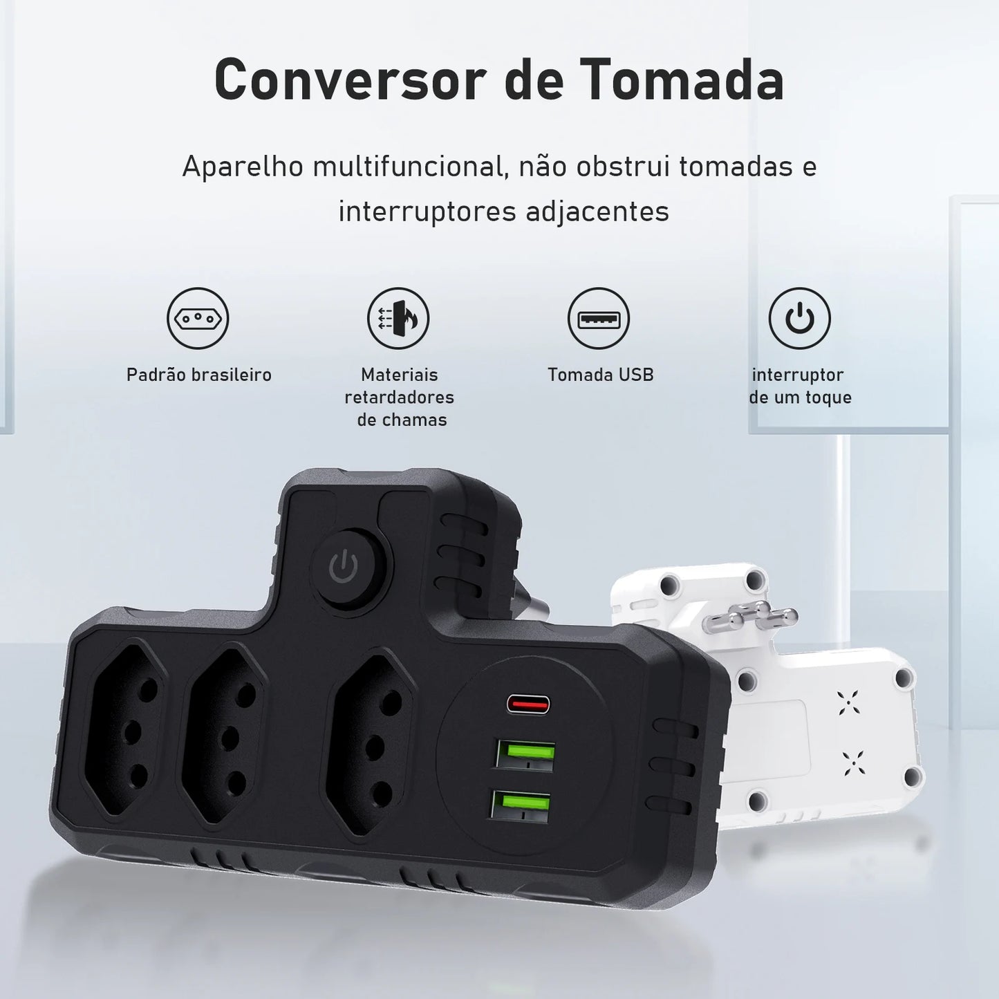 Extensão tomada,Extensão elétrica,Tomada usb,Filtro de linha de tomada,Regua tomadas de energia,Extensao eletrica,110-220V,10A