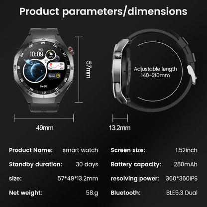 2025new para android e ios relógio inteligente masculino tela amoled gps trajetória de movimento freqüência cardíaca bluetooth chamadas smartwatch à prova dwaterproof água