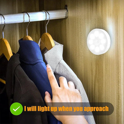 2 ~ 6 pacote sensor de movimento led night light usb recarregável 3 cores noite lâmpada armário guarda-roupa escada sem fio luz do armário