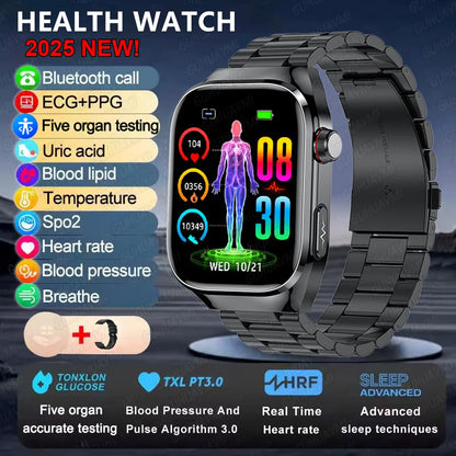 2025new micro exame físico relógio inteligente para homens ácido úrico gordura corporal cinco órgãos relógios de saúde bluetooth chamada smartbracelet