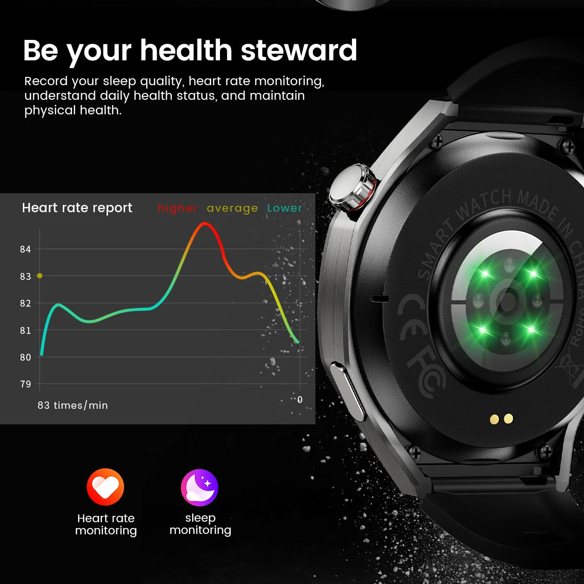 2025new para android e ios relógio inteligente masculino tela amoled gps trajetória de movimento freqüência cardíaca bluetooth chamadas smartwatch à prova dwaterproof água