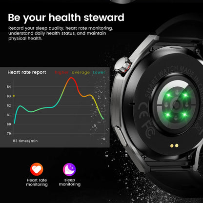 2025new para android e ios relógio inteligente masculino tela amoled gps trajetória de movimento freqüência cardíaca bluetooth chamadas smartwatch à prova dwaterproof água