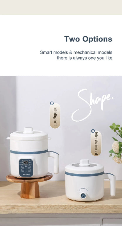 Panela elétrica de arroz 1,7l, camada dupla única, 220v, multifogão, antiaderente, mecânica inteligente, multicooker, panela de arroz no vapor para casa