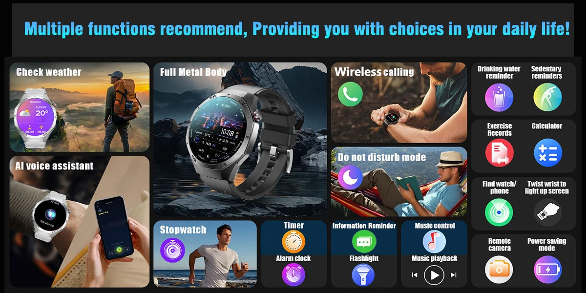 2025new para android e ios relógio inteligente masculino tela amoled gps trajetória de movimento freqüência cardíaca bluetooth chamadas smartwatch à prova dwaterproof água