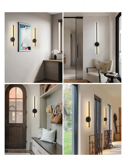Luminária de parede magnética recarregável 50, preta, dourada, para sala de estar, quarto, corredor, estudo, escada, vestiário, iluminação led, fiação grátis