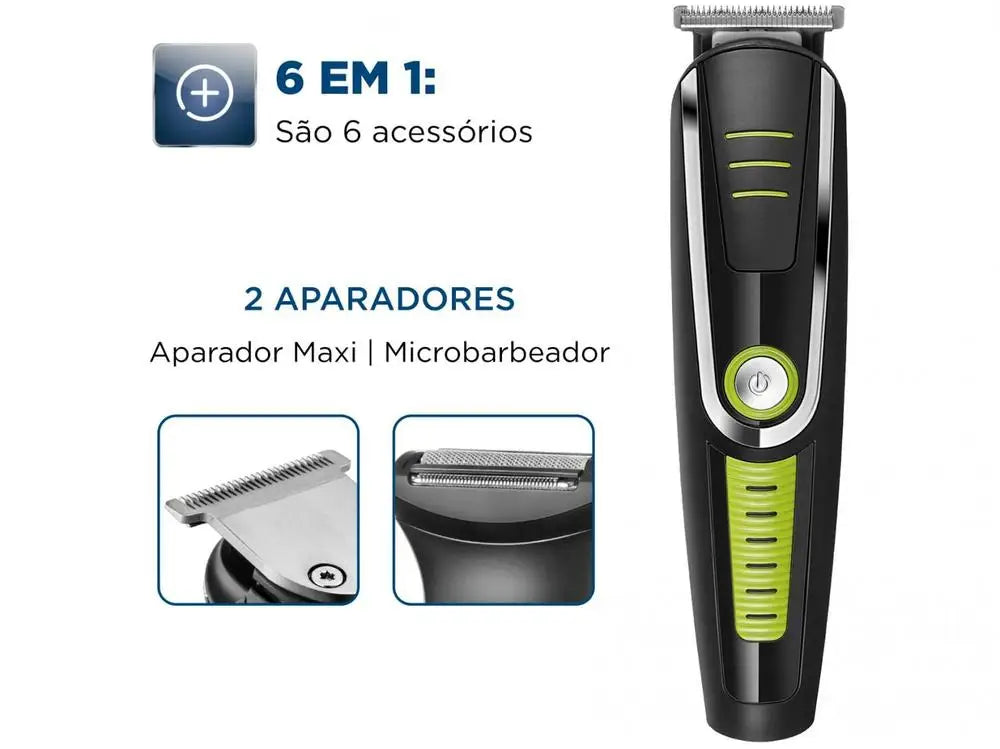 Aparador de Pelos Mondial Super Groom 6 em 1 - Bivolt