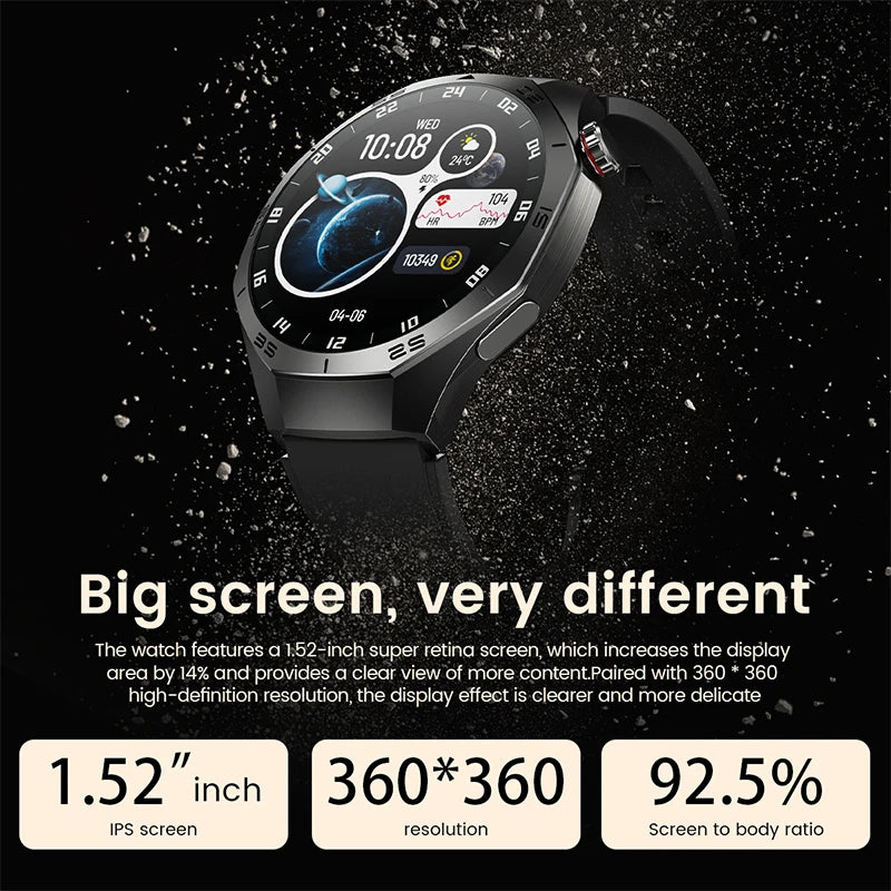 2025new para android e ios relógio inteligente masculino tela amoled gps trajetória de movimento freqüência cardíaca bluetooth chamadas smartwatch à prova dwaterproof água