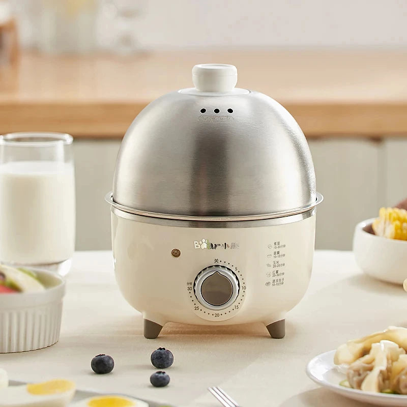 Caldeira elétrica para ovos, 360w, máquina de café da manhã, multicooker, vaporizador automático, panelas para ovos, creme de ovo doméstico, fogão a vapor com temporizador