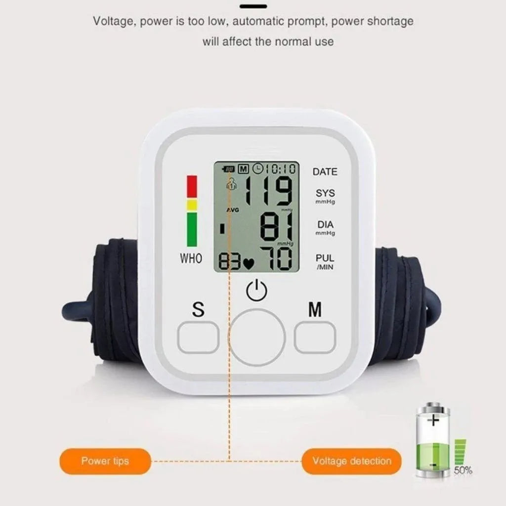 Monitor de Pressão Arterial Digital para Braço, Automático e Preciso, Ideal para Uso Doméstico, Ideal para Idosos e Monitoramento Diário