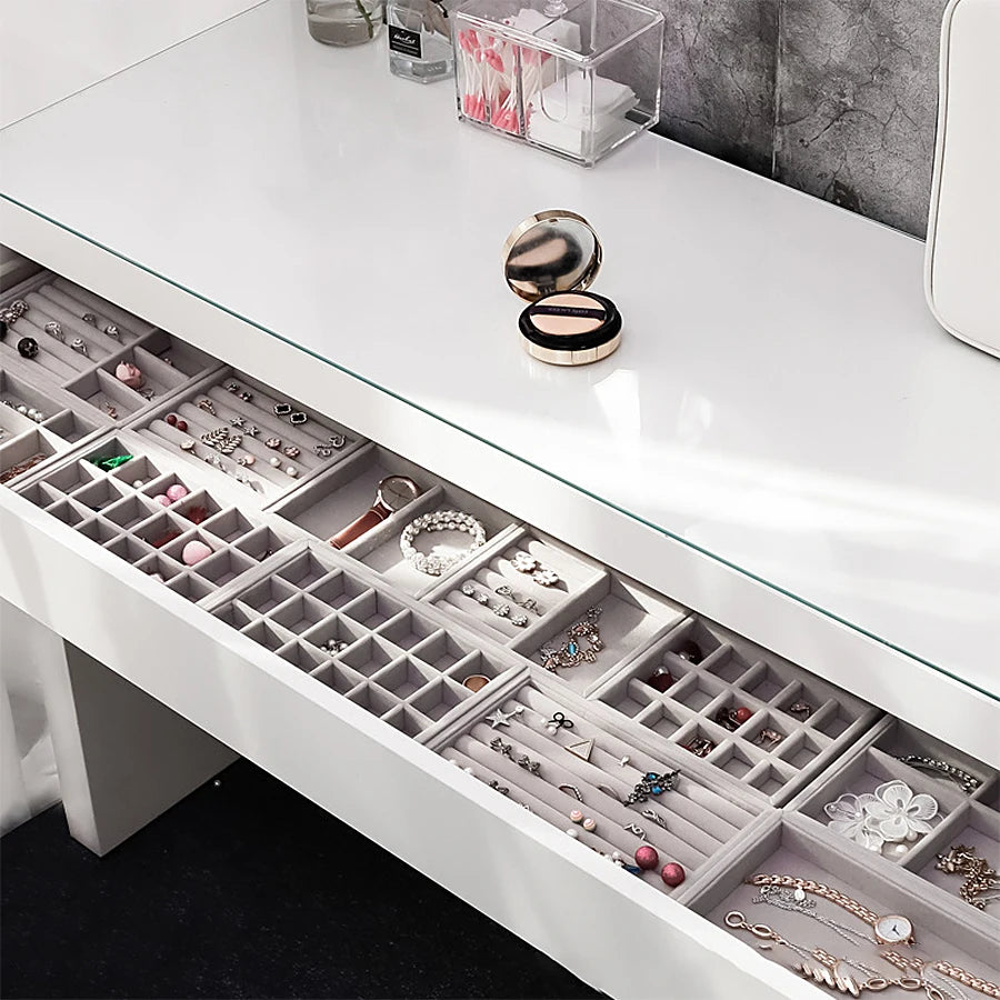 Reunindo Jewelry Box, Jewelry Tray, Adequado para Todos os Tipos de Armazenamento de Jóias, 1Pc