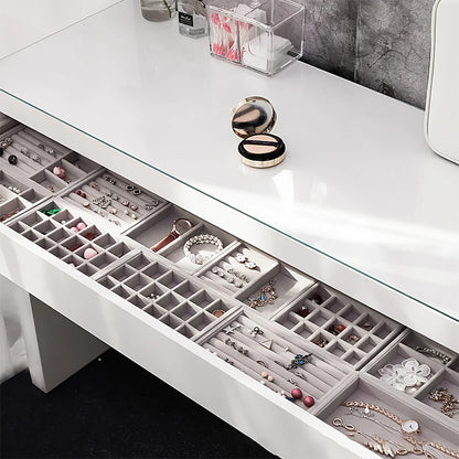 Reunindo Jewelry Box, Jewelry Tray, Adequado para Todos os Tipos de Armazenamento de Jóias, 1Pc