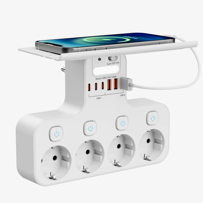 4000w ue plug power strip tomada multifuncional inteligente luz noturna interruptor independente tomada padrão europeu com portas usb c