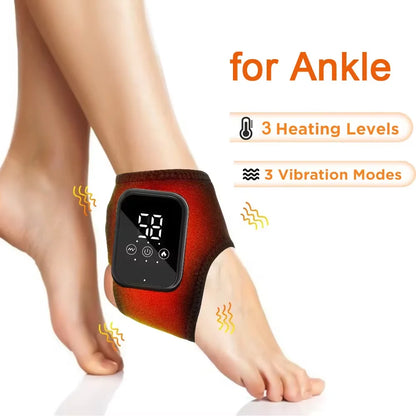 Aquecedor elétrico para os pés, massageador de tornozelo, relaxamento muscular, compressa quente, protetor de tornozelo e pulso, suporte para tornozelo e pulso