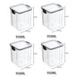 Frasco de armazenamento de alimentos selado transparente Organizador de cozinha de plástico Tanque Multigrain Frascos selados secos empilháveis Conjunto de 5pcs