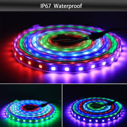 Ws2811 ws2812b ws2813 ws2815 30/60/144 pixels/leds/m 5050 rgbic tira led inteligente ws2812 luz ic endereçável individualmente dc5v/12v
