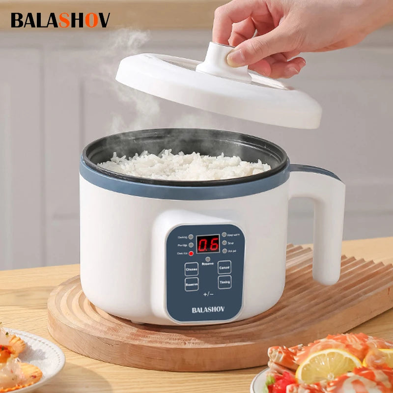 Panela elétrica de arroz 1,7l, camada dupla única, 220v, multifogão, antiaderente, mecânica inteligente, multicooker, panela de arroz no vapor para casa