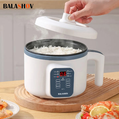 Panela elétrica de arroz 1,7l, camada dupla única, 220v, multifogão, antiaderente, mecânica inteligente, multicooker, panela de arroz no vapor para casa