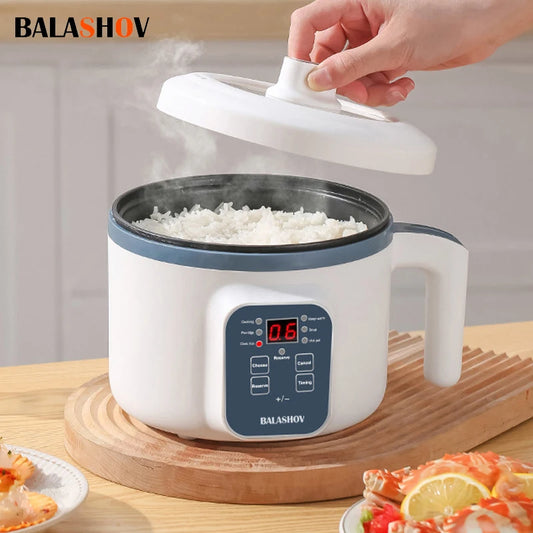 Panela elétrica de arroz 1,7l, camada dupla única, 220v, multifogão, antiaderente, mecânica inteligente, multicooker, panela de arroz no vapor para casa