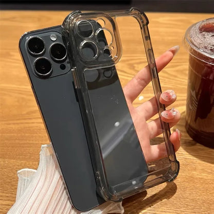 Luxo à prova de choque caso transparente para iphone 17 16 15 14 13 12 11 pro max xxs xr max 7 8 plus se claro macio pára-choques casos capa
