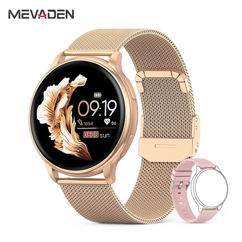MEVADEN-Bluetooth chamada relógio inteligente para homens e mulheres, relógios personalizados, esporte fitness tracker, freqüência cardíaca, android, ios, y22