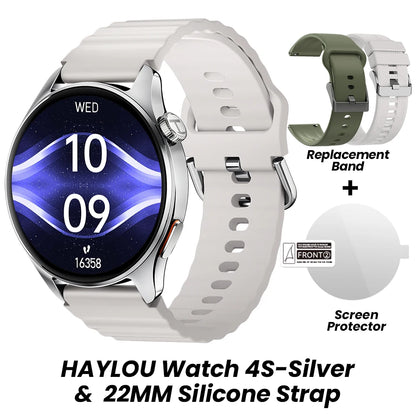 Relógio HAYLOU 4S GPS Smartwatch com Tela HD AMOLED de 1.43”, Posicionamento GPS por 5 Satélites, 120+ Modos de Treino, Relógio Inteligente para Fitness