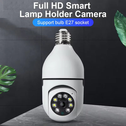 Câmeras de Segurança com Lâmpada, Câmera WiFi Sem Fio para Exterior 5GHz, 360 Graus, Soquete E27