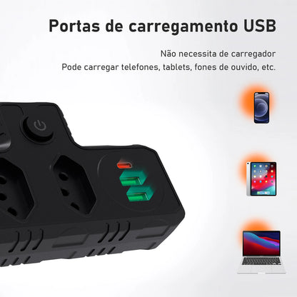 Extensão tomada,Extensão elétrica,Tomada usb,Filtro de linha de tomada,Regua tomadas de energia,Extensao eletrica,110-220V,10A